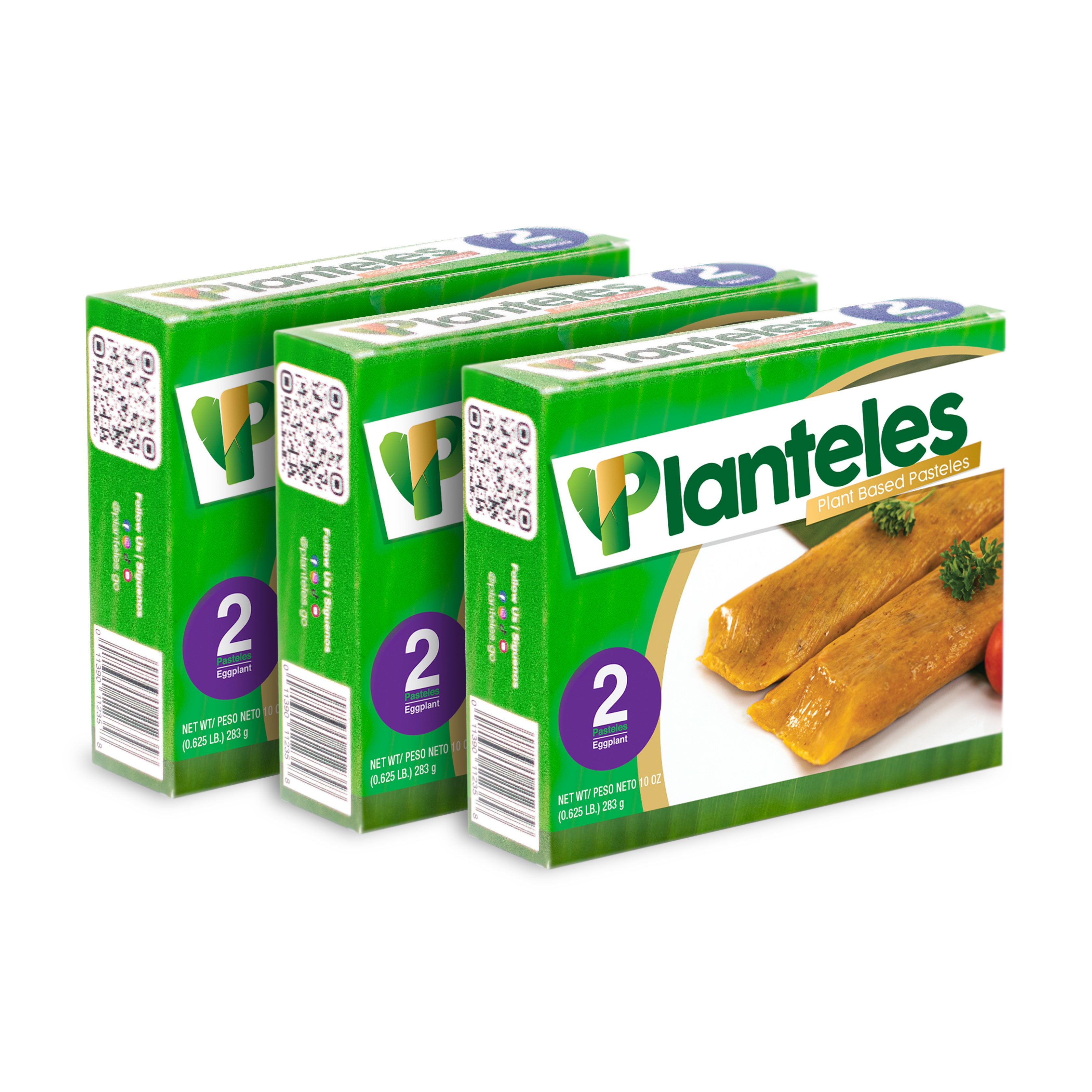 Eggplant - 3 Packages- Planteles Plant-Based - Pasteles en Hoja - www.planteles.shop