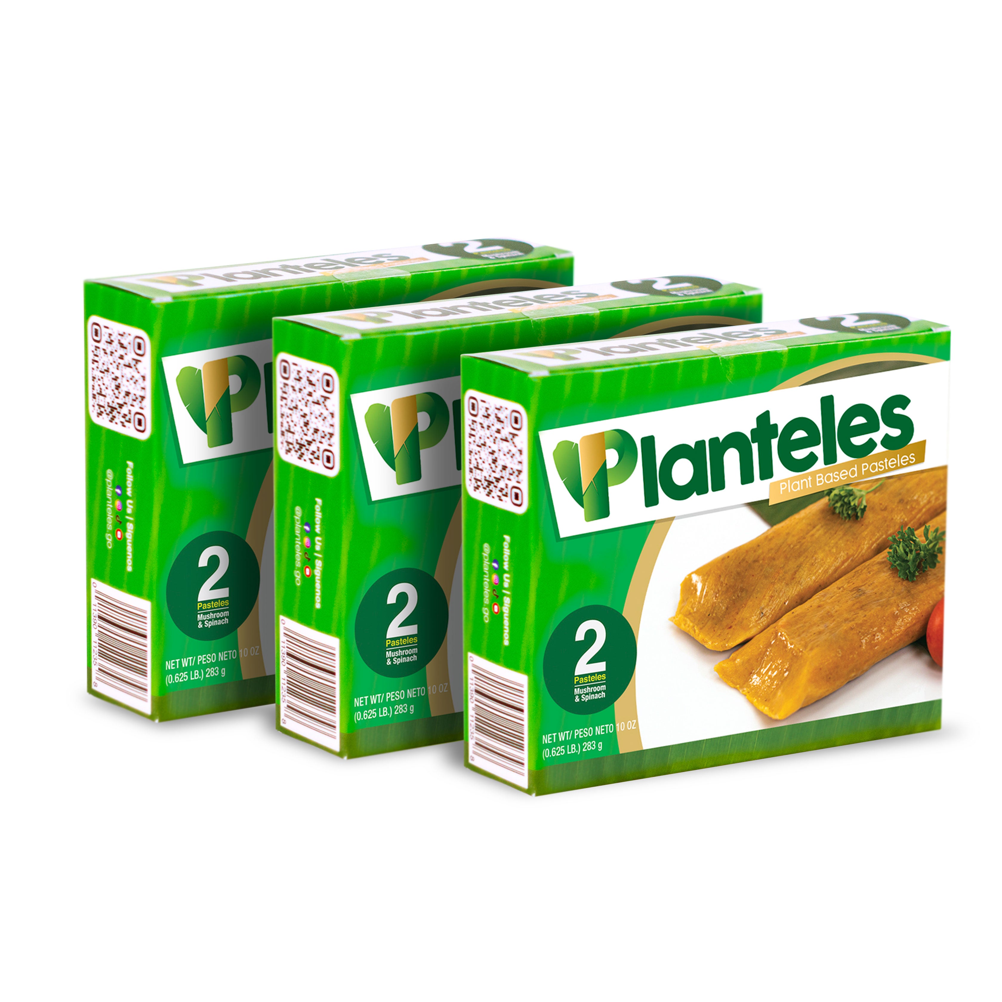 Mushrooms & Spinach - 3 Packages- Planteles Plant-Based - Pasteles en Hoja - www.planteles.shop