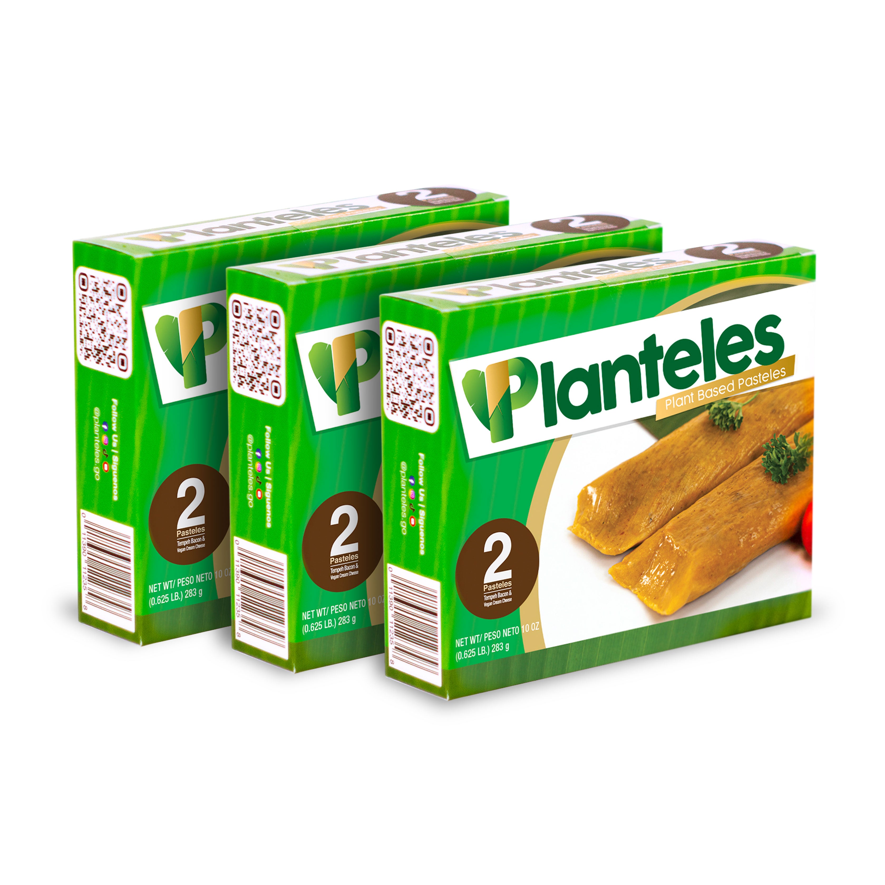 Tempeh Bacon & Vegan Cream Cheese - 3 Packages- Planteles Plant-Based - Pasteles en Hoja - www.planteles.shop